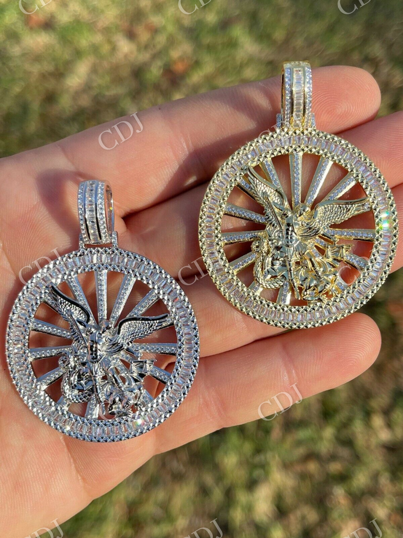 St Michael Archangel Necklace Pendant  customdiamjewel   