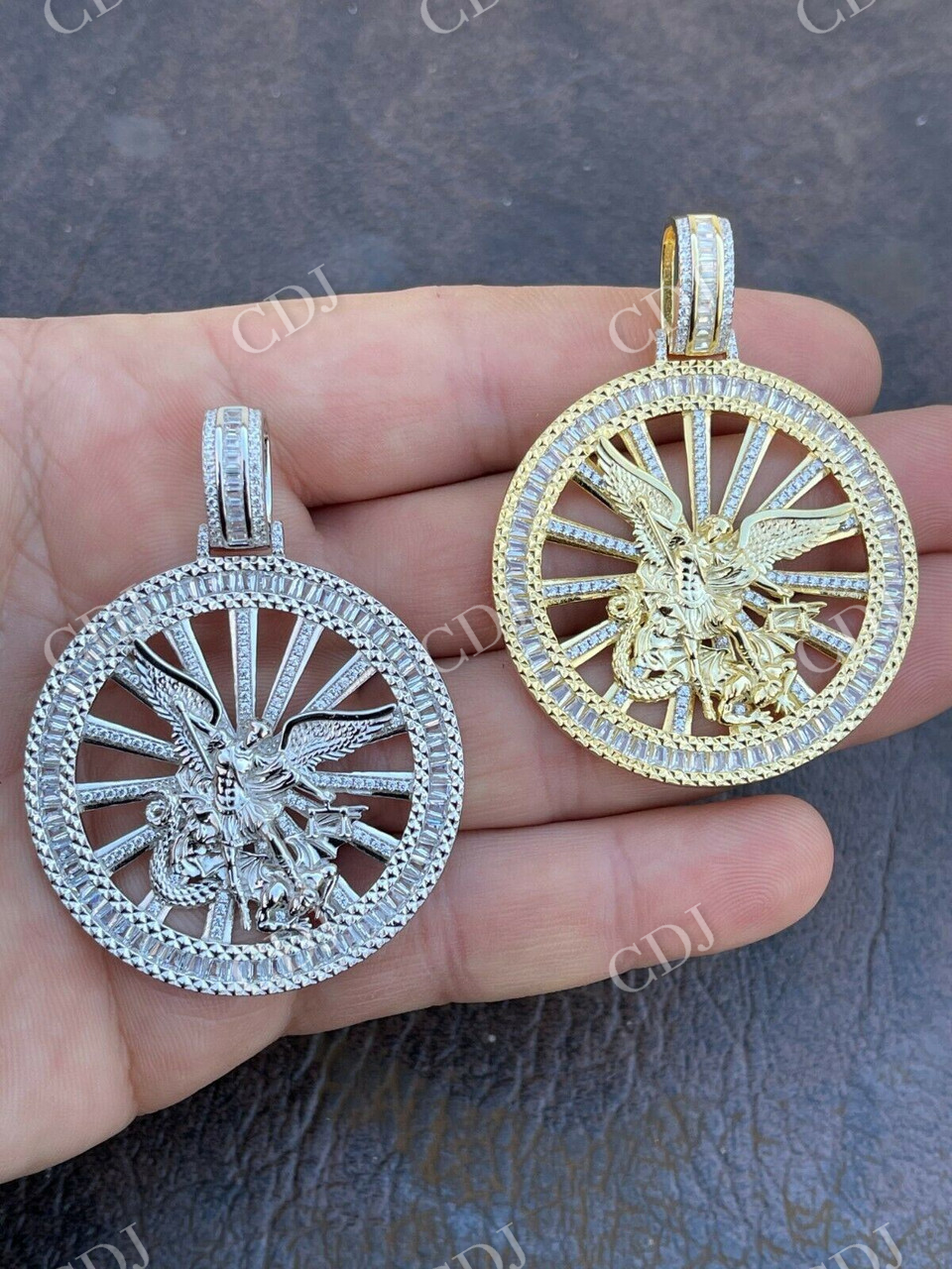 St Michael Archangel Necklace Pendant  customdiamjewel   