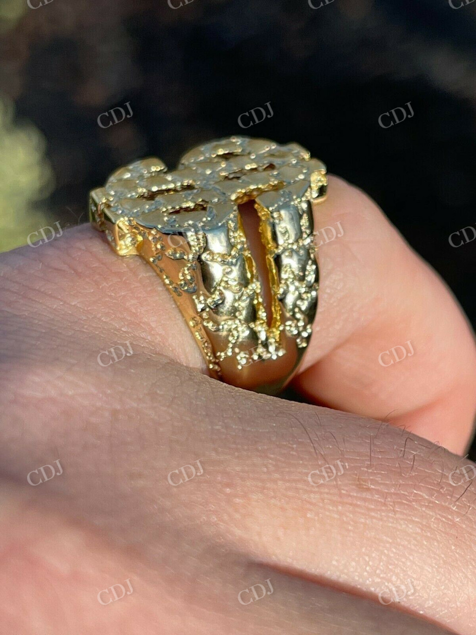 14k Gold Mens Hip Hop Dollar Sign $ Ring  customdiamjewel   
