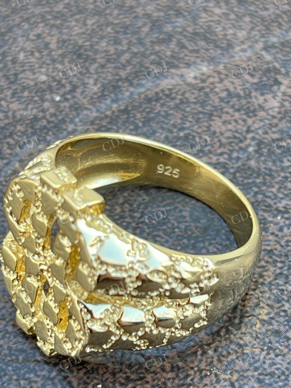 14k Gold Mens Hip Hop Dollar Sign $ Ring  customdiamjewel   