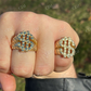 14k Gold Mens Hip Hop Dollar Sign $ Ring  customdiamjewel   