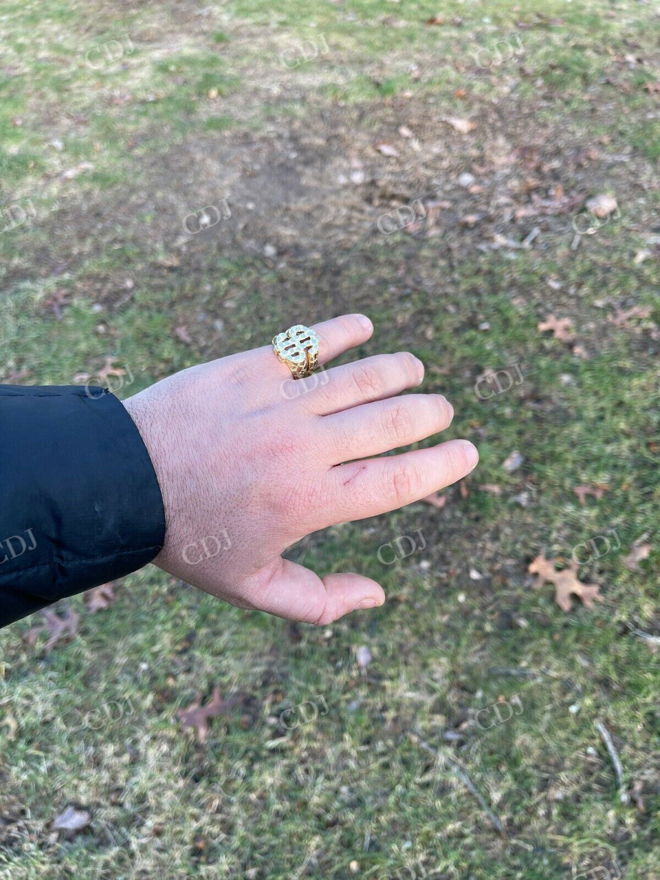 14k Gold Mens Hip Hop Dollar Sign $ Ring  customdiamjewel   