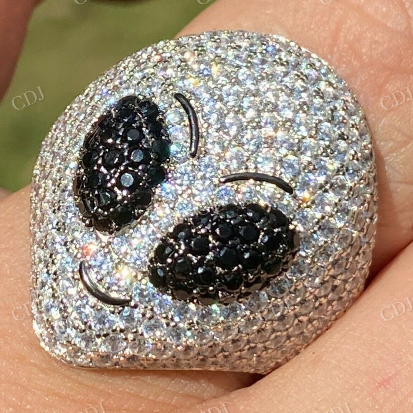 Alien Head Emoji Mens Iced Diamond Ring  customdiamjewel   