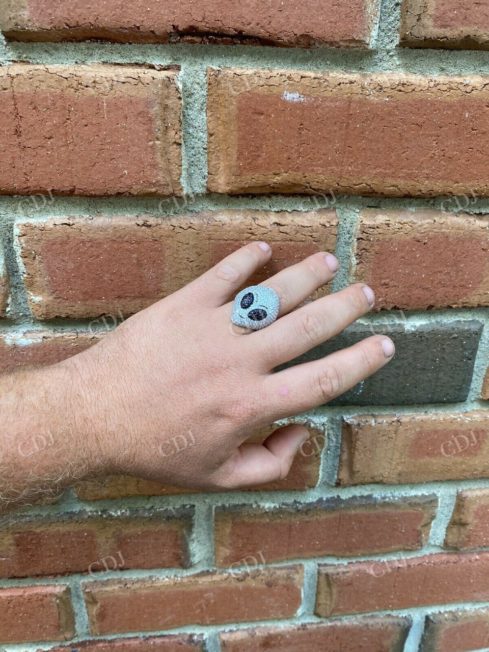 Alien Head Emoji Mens Iced Diamond Ring  customdiamjewel   