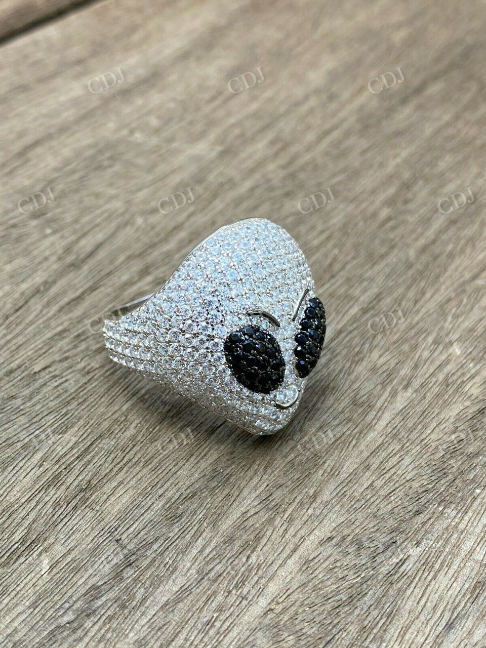 Alien Head Emoji Mens Iced Diamond Ring  customdiamjewel   
