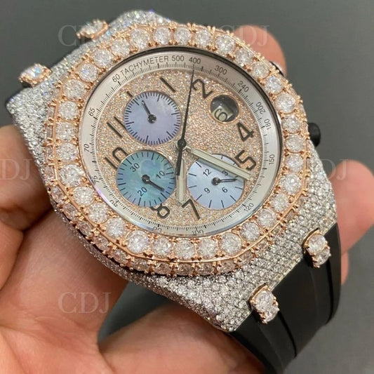 Full Iced out luxury AP Chrono wrist watch customdiamjewel