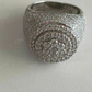 Men's Large 14K White Gold Diamond Icy Hip Hop Ring  customdiamjewel   