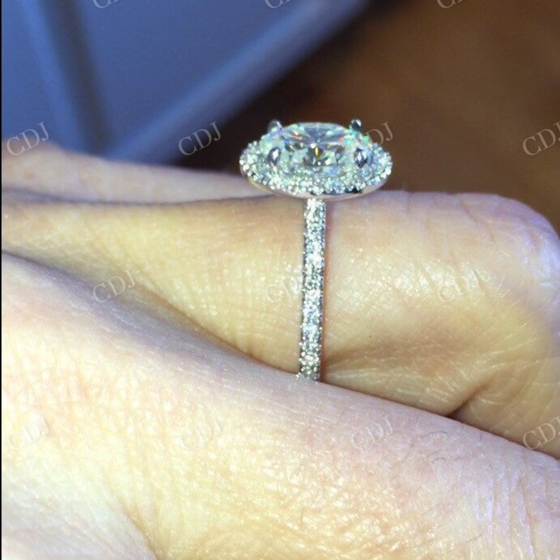 Oval Moissanite Diamond Engagement Ring