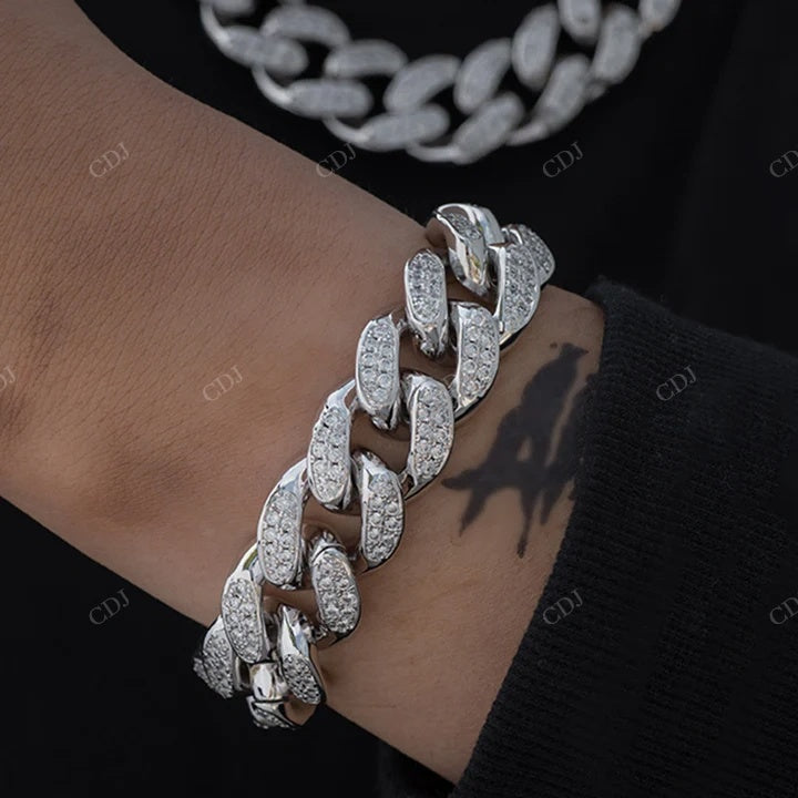 Hip Hop Rapper Style Full Ice Out Cuban Link Bracelet For Man hip hop jewelry CustomDiamJewel