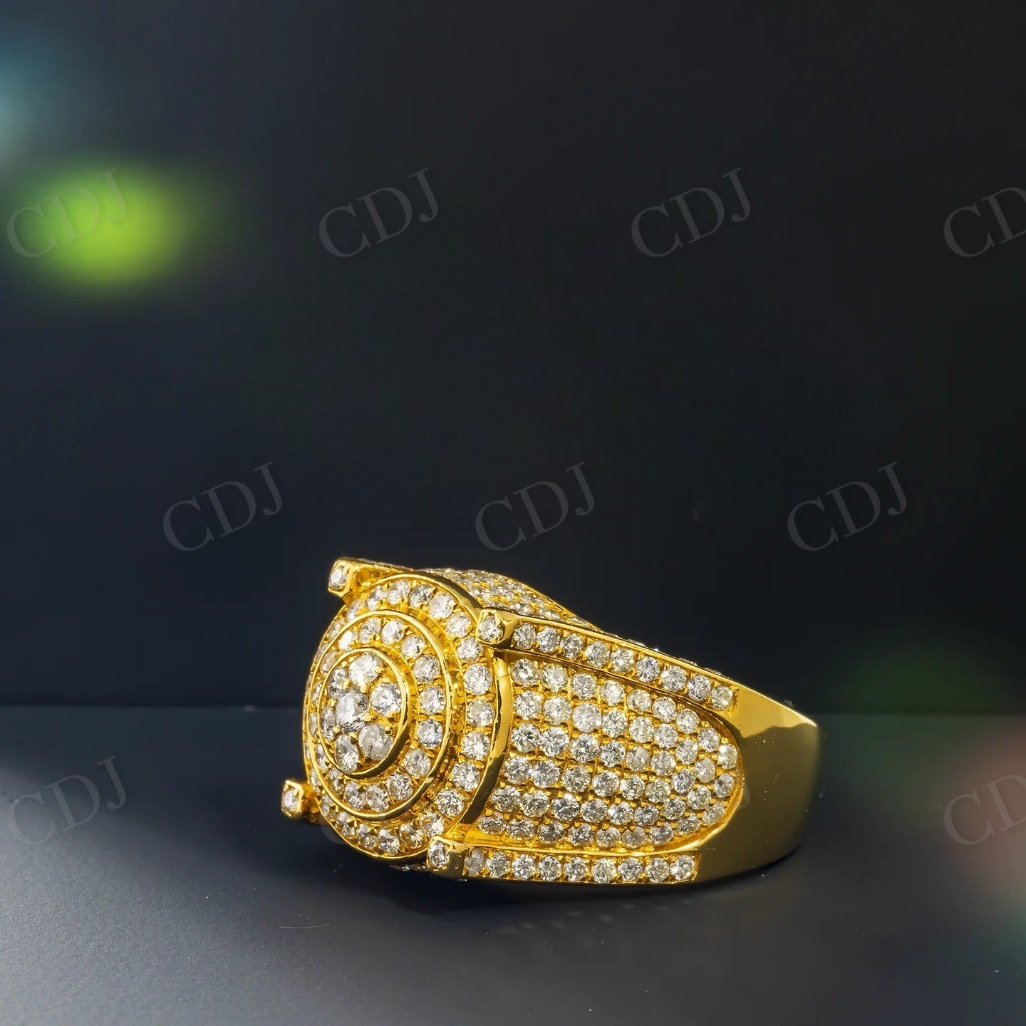 2.75 CTW Gold Plated Iced Out Round Diamond Ring Hip Hop Ring customdiamjewel