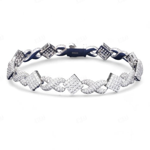 Infinity Style 925 Sterling Silver Hip Hop Moissanite Cuban Chain hip hop jewelry CustomDiamJewel