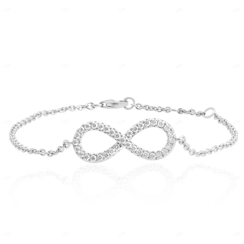 925 Sterling Silver Infinity Bracelet Minimalist Jewelry CustomDiamJewel