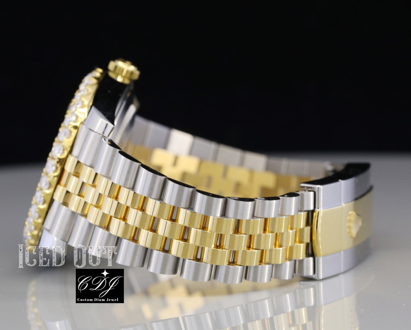 Rolex Bezel Set Moissanite Watch For Men customdiamjewel