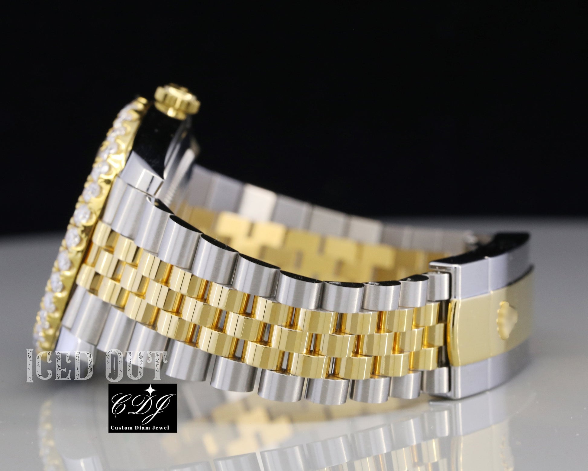 Rolex Bezel Set Moissanite Watch For Men customdiamjewel