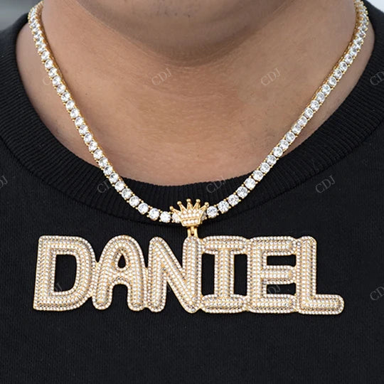 Best Price Initial Attached With Mini Crown Hip Hop Pendant hip hop jewelry CustomDiamJewel