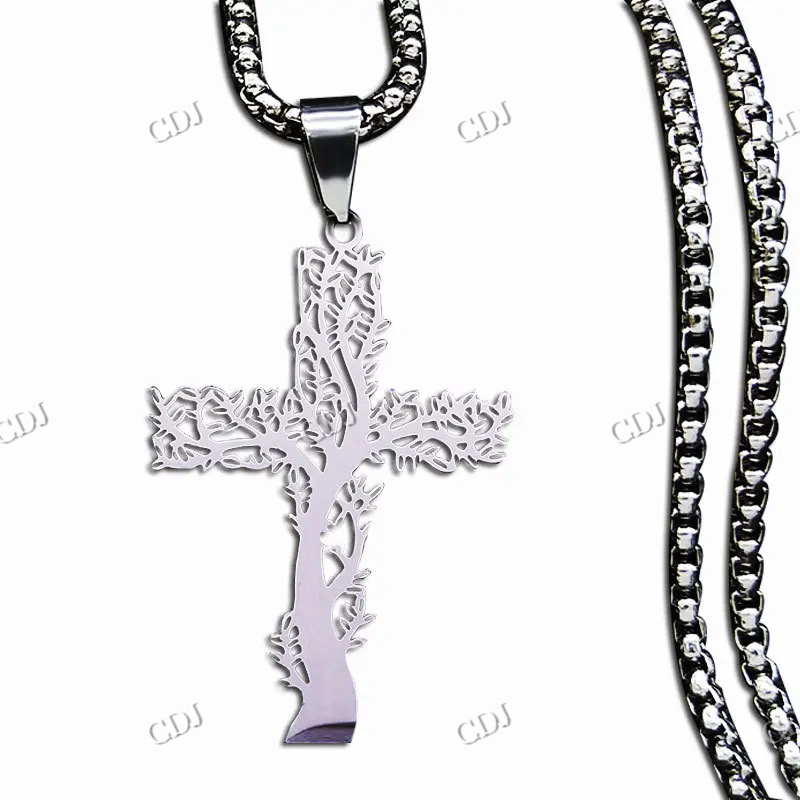 Premium Unisex Solid Gold Hip Hop Crist Cross Pendant hip hop jewelry CustomDiamJewel