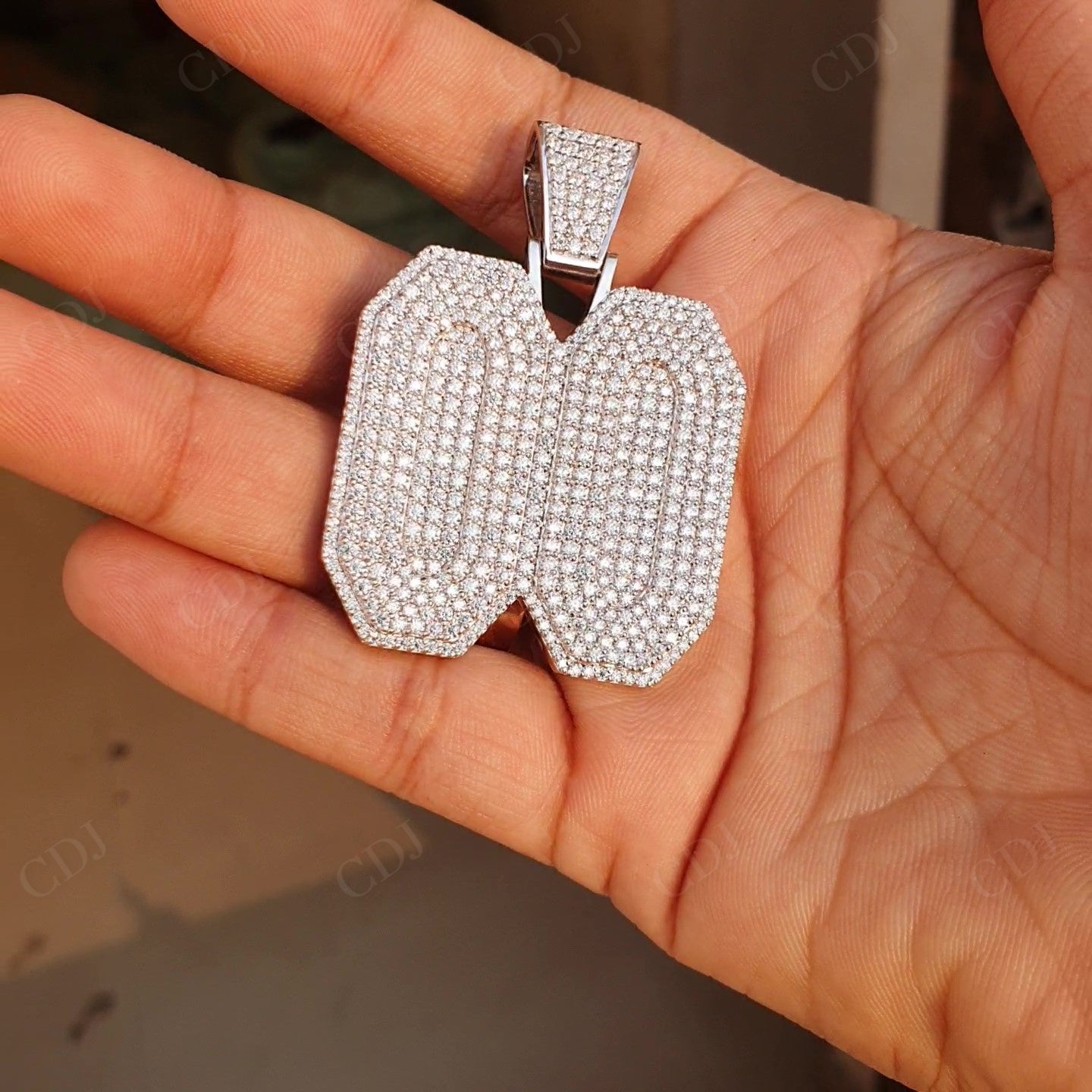 00 Numeric Moissanite Sterling Silver Pendant hip hop jewelry customdiamjewel   