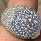 Men's Large 14K White Gold Diamond Icy Hip Hop Ring  customdiamjewel   