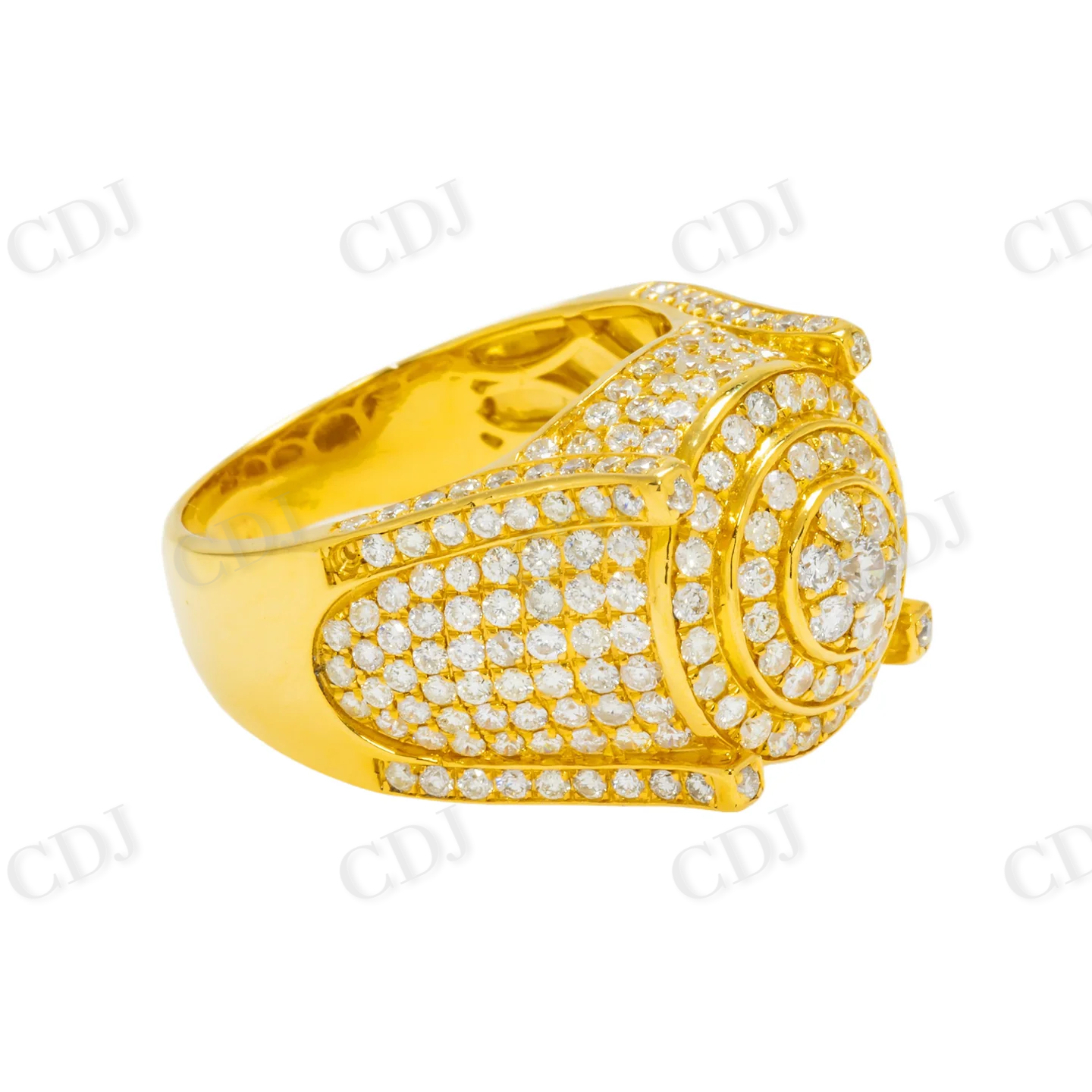 2.75 CTW Gold Plated Iced Out Round Diamond Ring Hip Hop Ring customdiamjewel