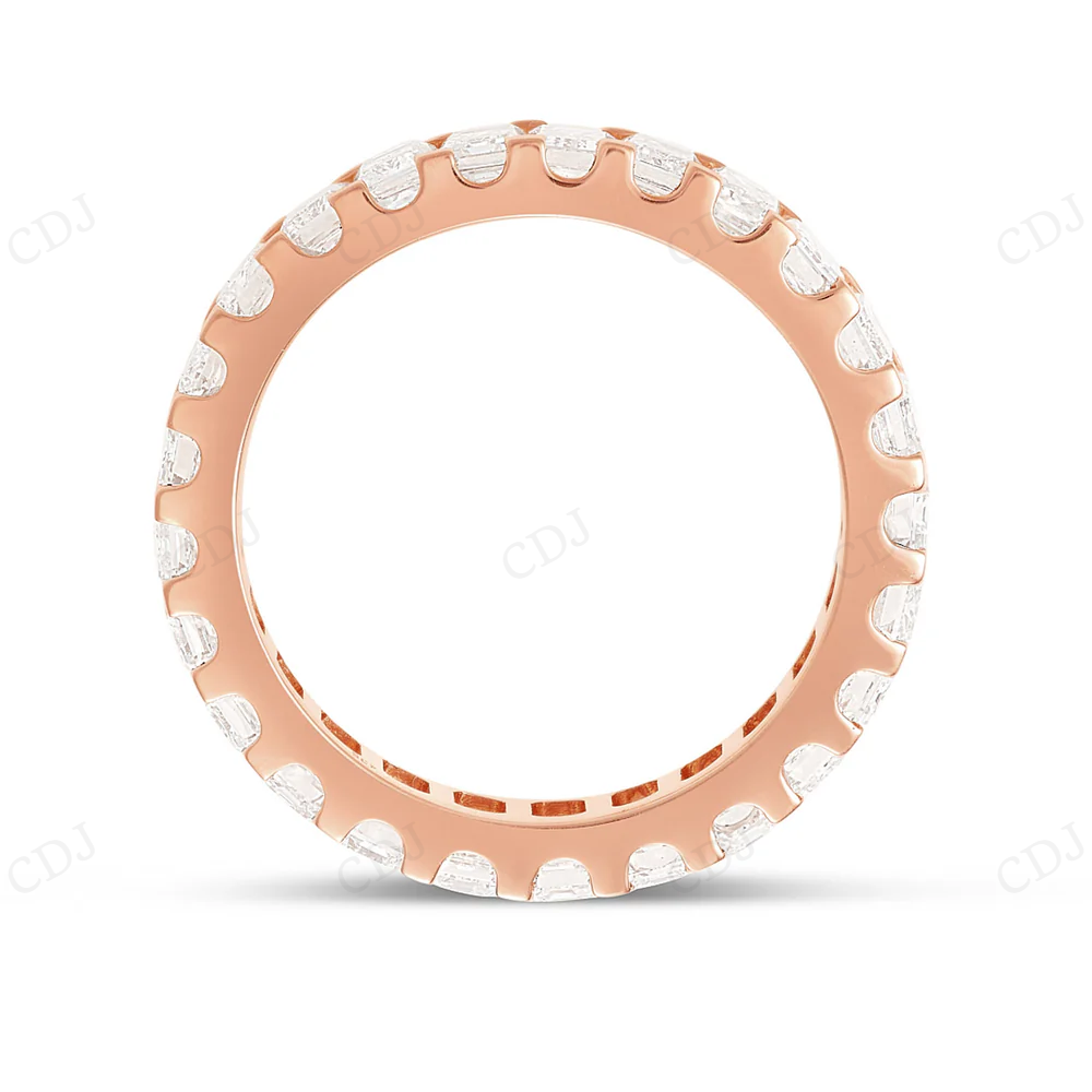 Emerald Cut Moissanite Diamond Eternity Band For Women Wedding Band CustomDiamJewel