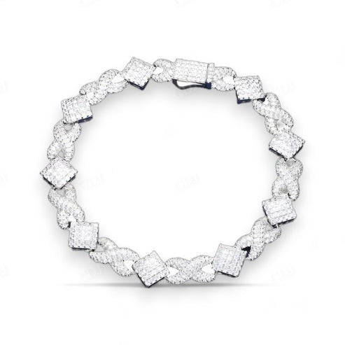 Infinity Style 925 Sterling Silver Hip Hop Moissanite Cuban Chain hip hop jewelry CustomDiamJewel