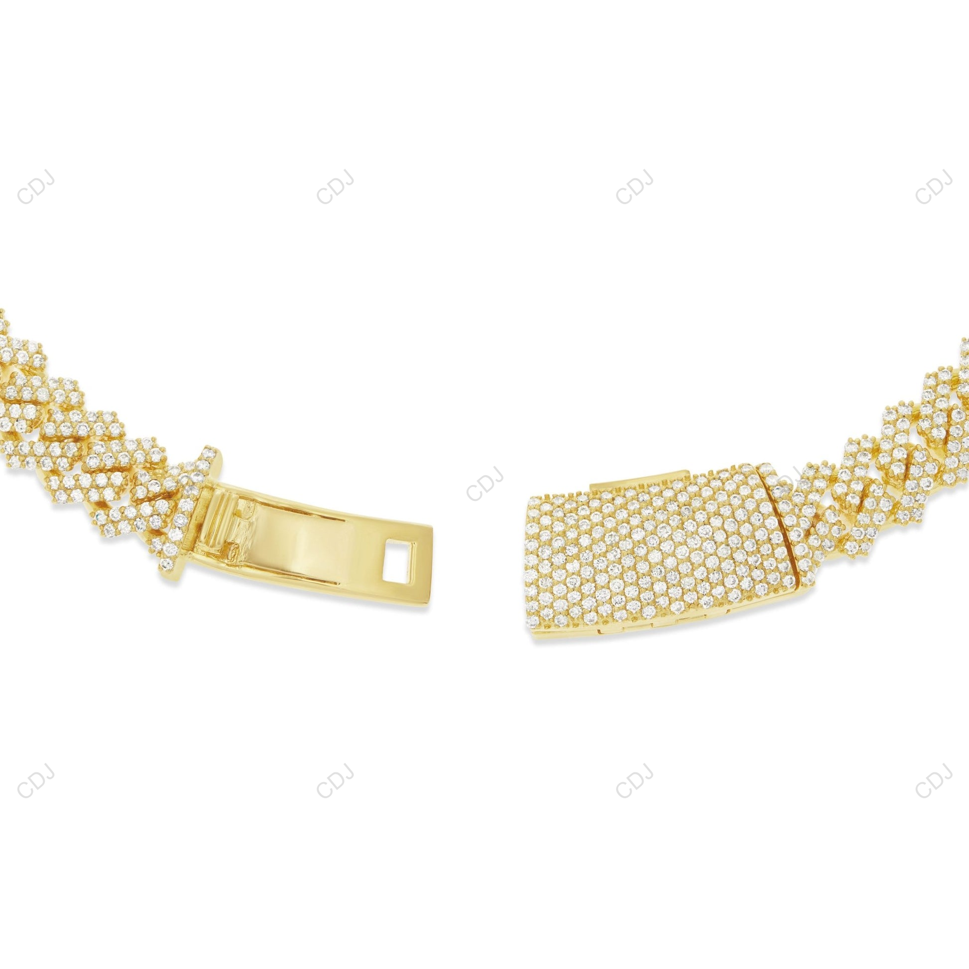 VVS Moissanite 925 Silver Square Cuban Link Chain CustomDiamJewel