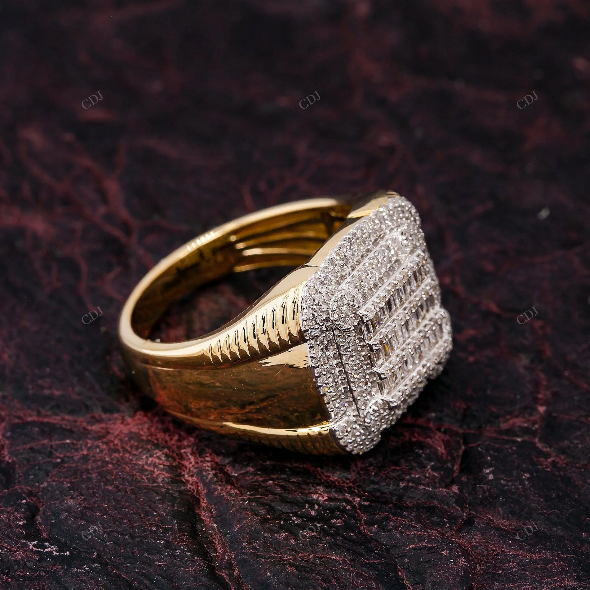 14K Silver Moissanite Iced Out Square Ring hip hop jewelry customdiamjewel