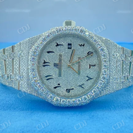 AP Arabic Dial Lab Grown Diamond Iced Out Swiss Movement Watch customdiamjewel