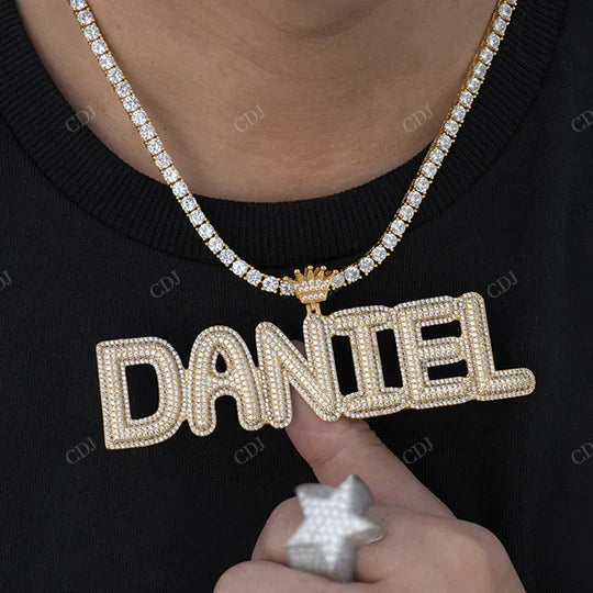 Best Price Initial Attached With Mini Crown Hip Hop Pendant hip hop jewelry CustomDiamJewel