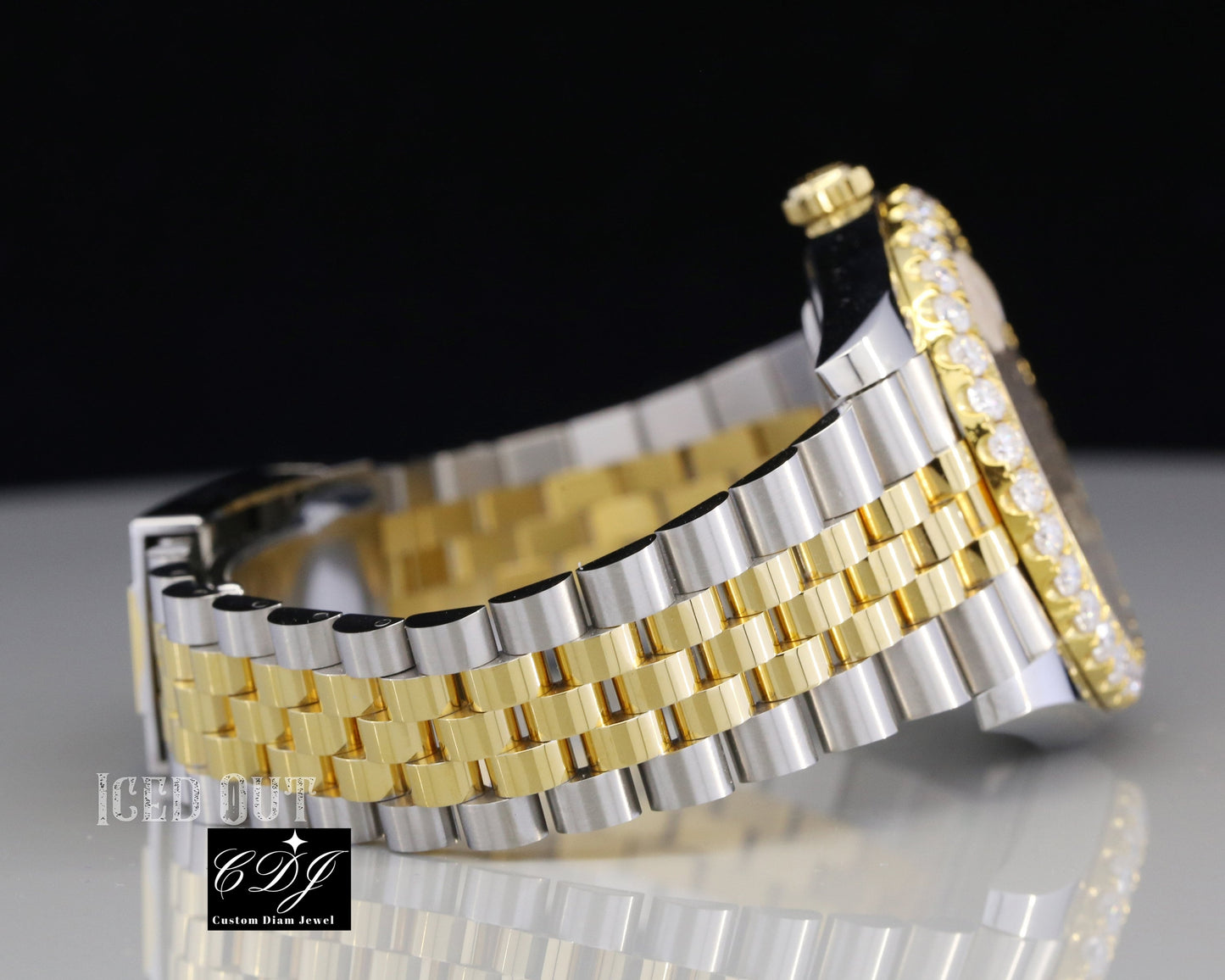 Rolex Bezel Set Moissanite Watch For Men customdiamjewel