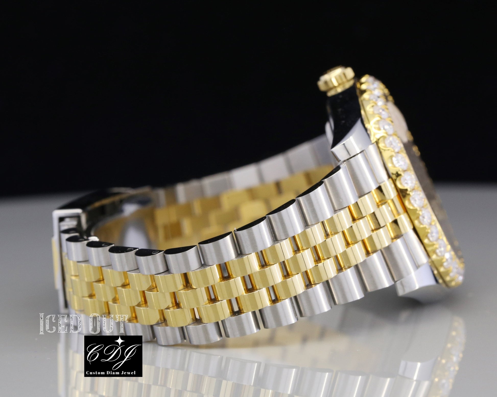 Rolex Bezel Set Moissanite Watch For Men customdiamjewel