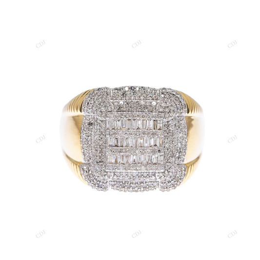 14K Silver Moissanite Iced Out Square Ring hip hop jewelry customdiamjewel