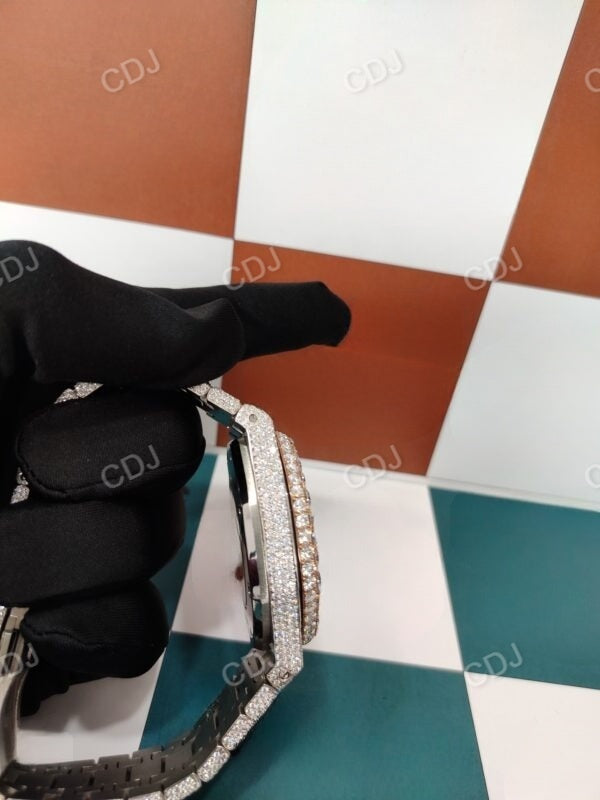 Best Selling Top Branded Colorless Moissanite Diamond Iced Out AP Watches customdiamjewel