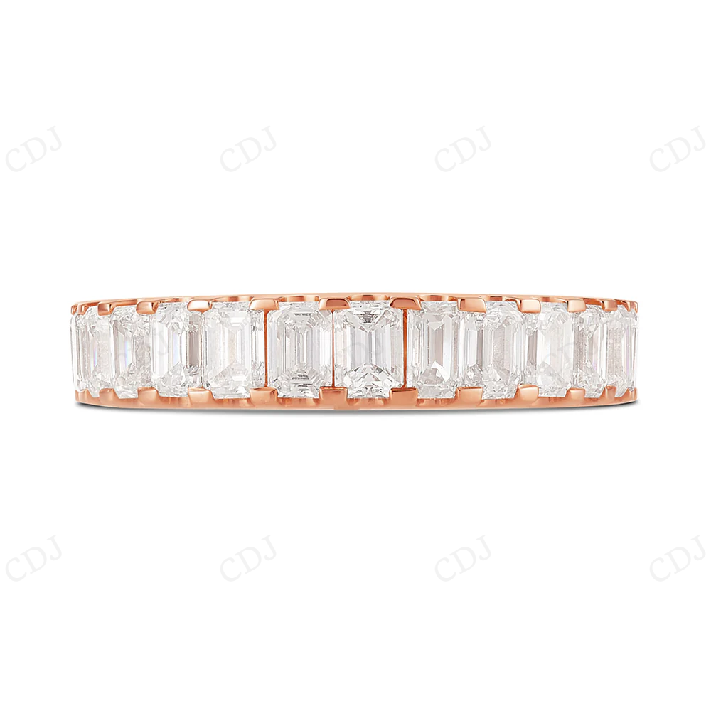 Emerald Cut Moissanite Diamond Eternity Band For Women Wedding Band CustomDiamJewel