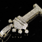 1.5" 0.4CTW 18K Gold Natural Diamond Crown Initial 'I' Letter Pendant CustomDiamJewel
