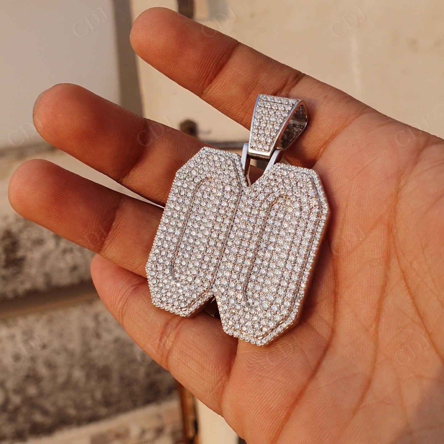 00 Numeric Moissanite Sterling Silver Pendant hip hop jewelry customdiamjewel   