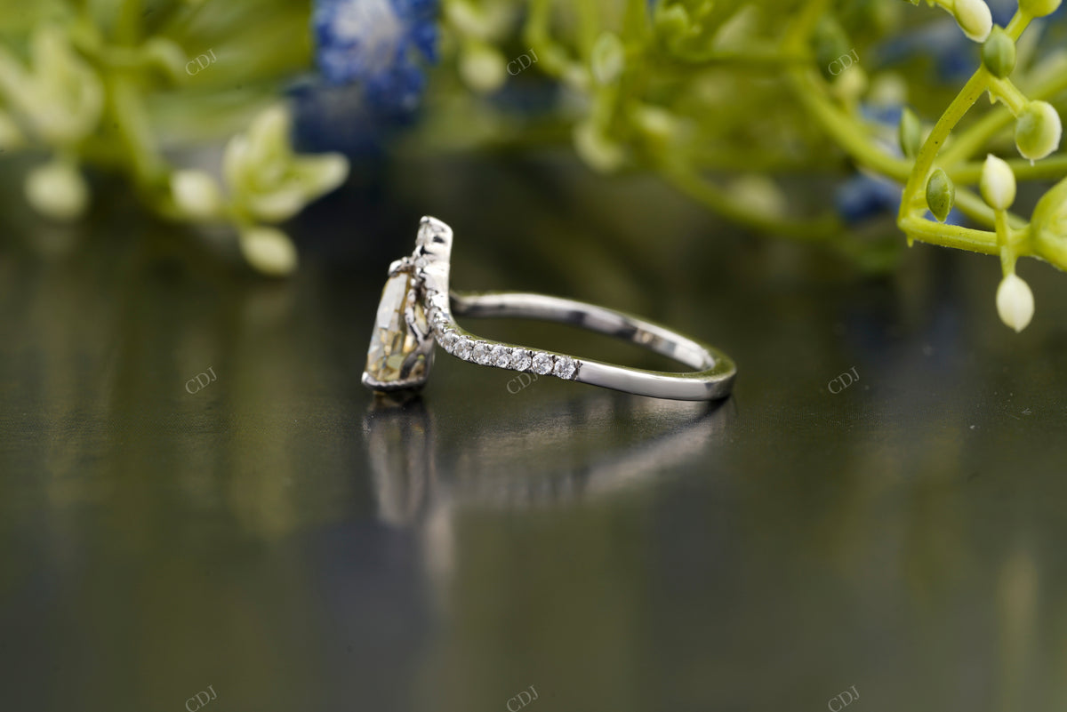 Champagne Pear Diamond Pavé Ring customdiamjewel
