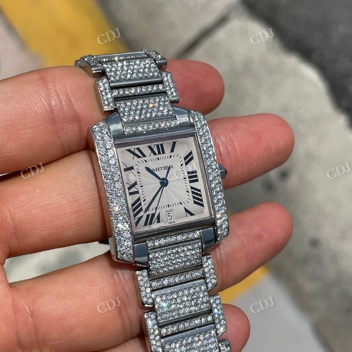 34mm Cartier Moissanite Diamond Hip Hop Watch customdiamjewel