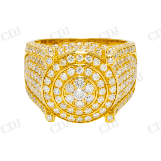 2.75 CTW Gold Plated Iced Out Round Diamond Ring Hip Hop Ring customdiamjewel
