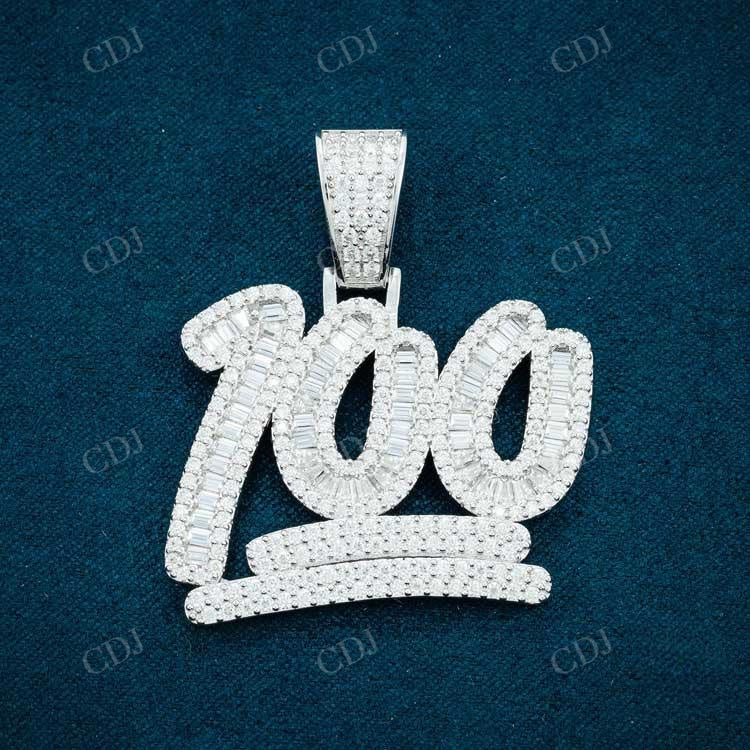 100 Emoji Custom Pendant Round And Baguette Cut Hip Hop Pendant  customdiamjewel   