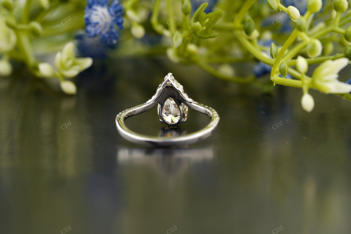 Champagne Pear Diamond Pavé Ring customdiamjewel
