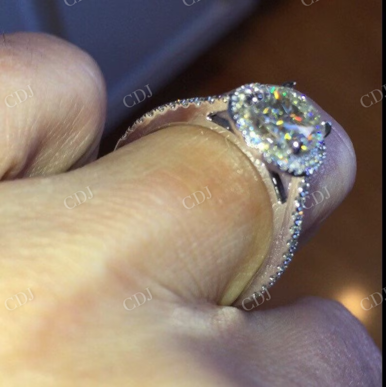 Oval Moissanite Diamond Engagement Ring  customdiamjewel   