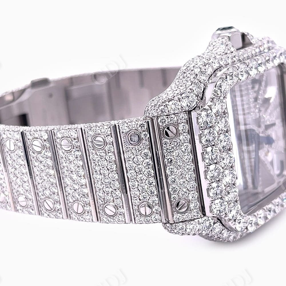 Cartier Skeleton Moissanite Diamond Men's Watch customdiamjewel