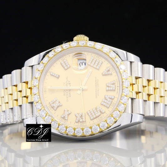 Rolex Bezel Set Moissanite Watch For Men customdiamjewel