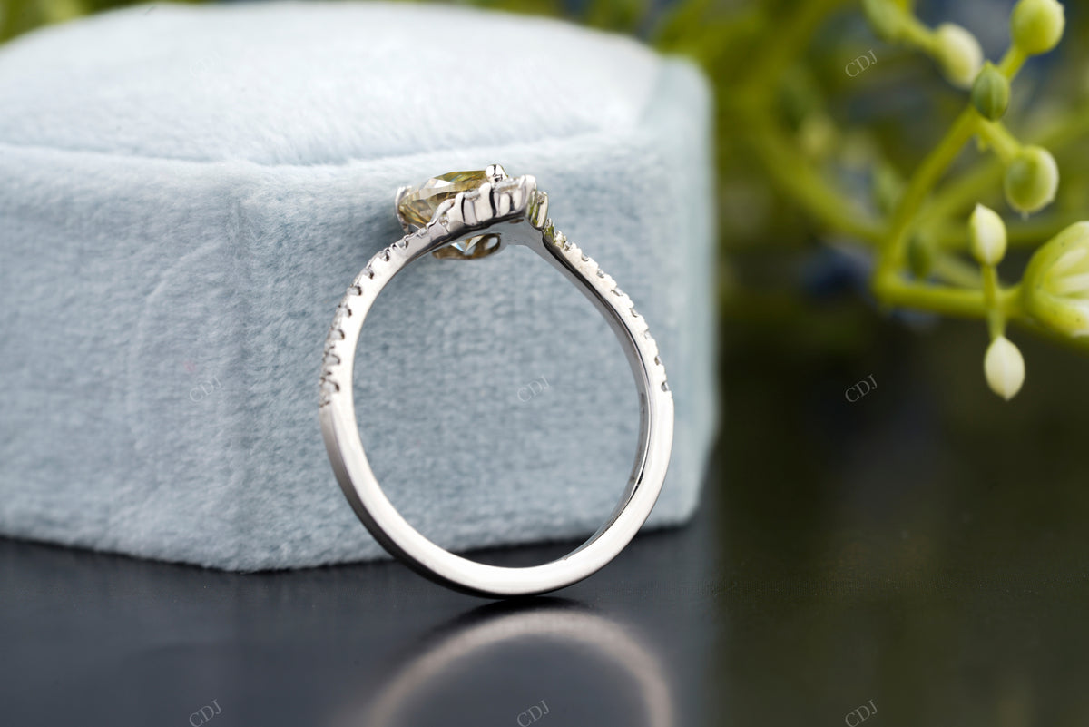 Champagne Pear Diamond Pavé Ring customdiamjewel