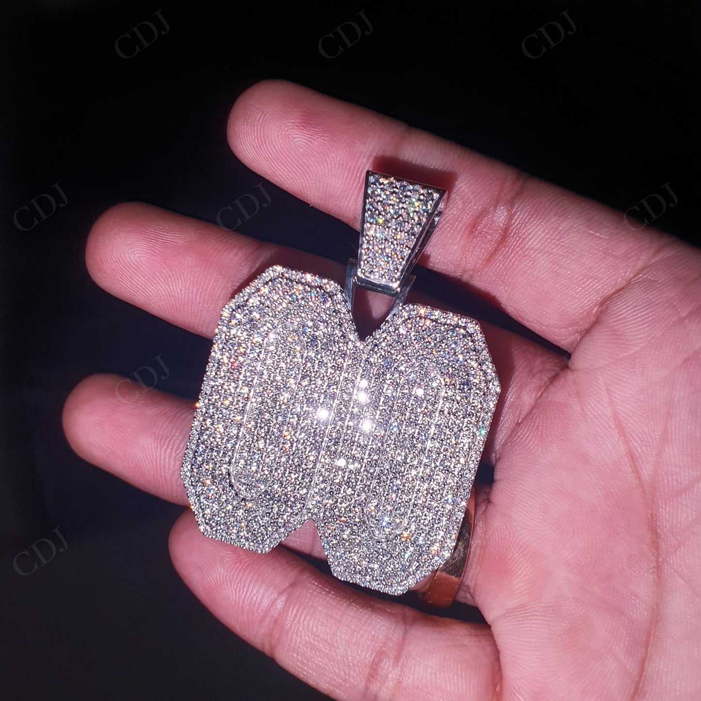 00 Numeric Moissanite Sterling Silver Pendant hip hop jewelry customdiamjewel   