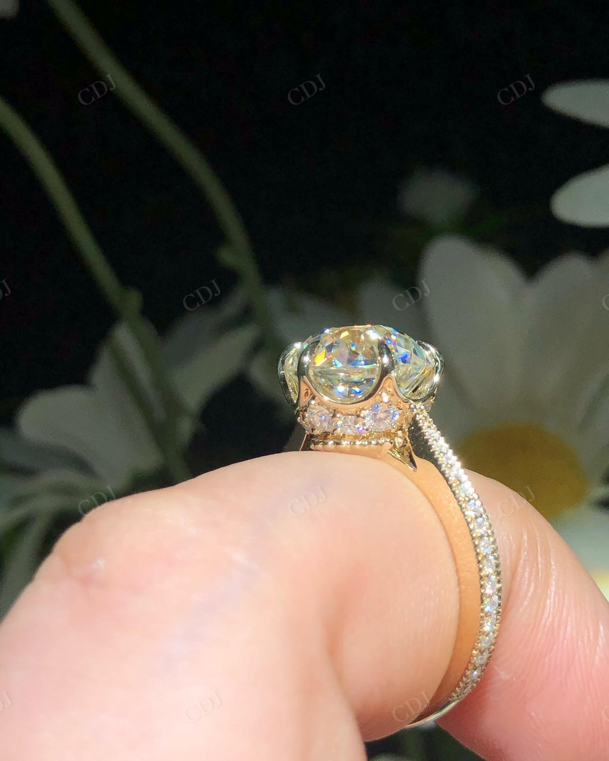 Round Portuguese Cut Moissanite Custom Ring customdiamjewel