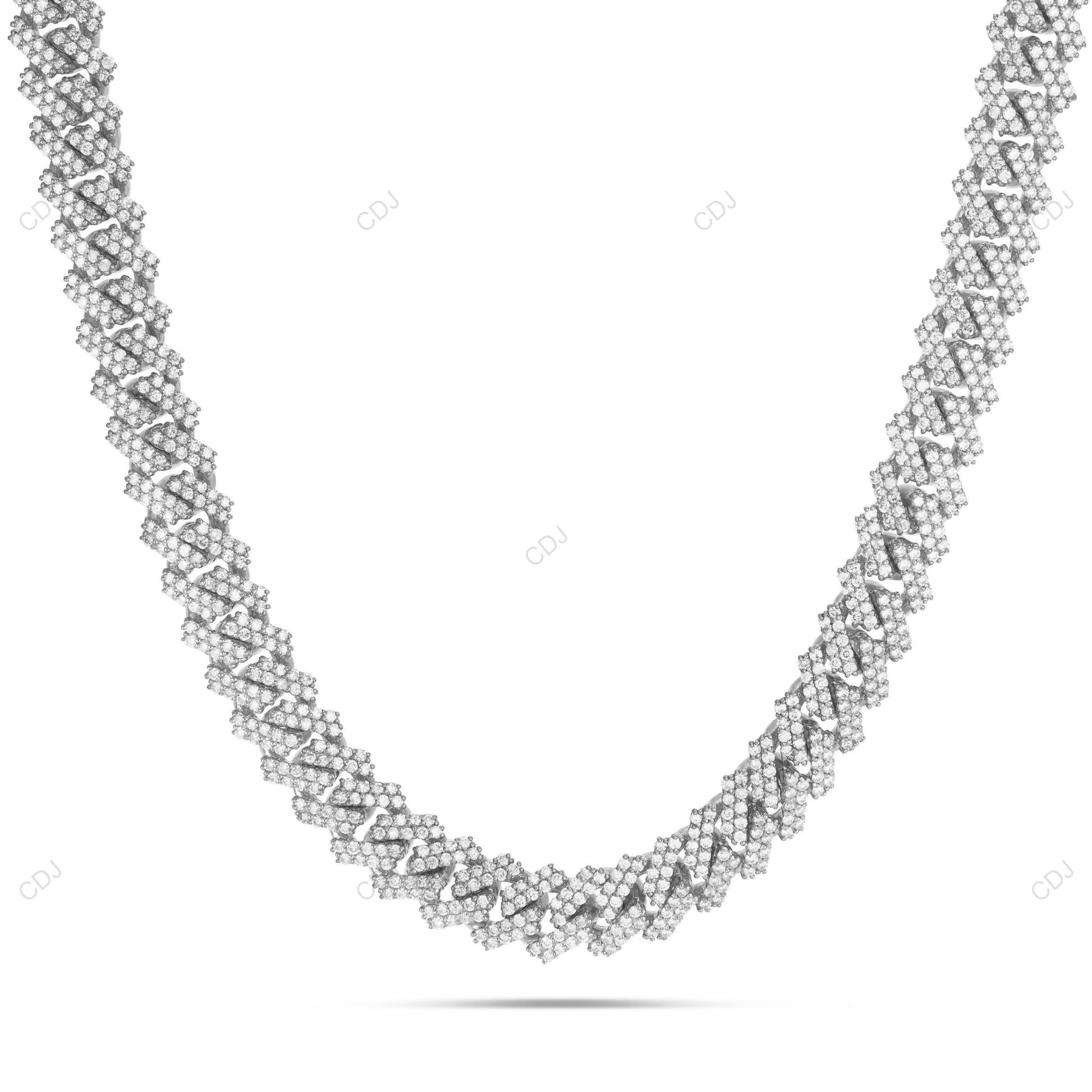 VVS Moissanite 925 Silver Square Cuban Link Chain CustomDiamJewel