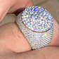 Men's Large 14K White Gold Diamond Icy Hip Hop Ring  customdiamjewel   