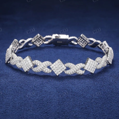 Infinity Style 925 Sterling Silver Hip Hop Moissanite Cuban Chain hip hop jewelry CustomDiamJewel